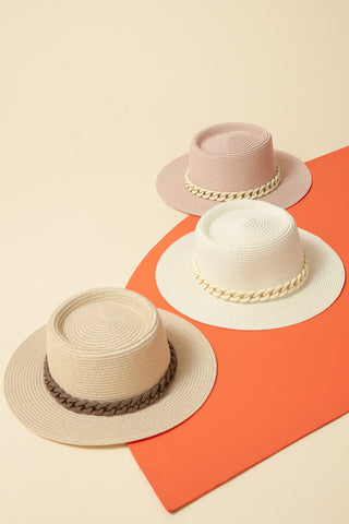 CLASSIC BOATER STRAW SUN HATS | 40HW603-Matte