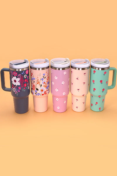 40oz STAINLESS STEEL TUMBLER FLOWERS