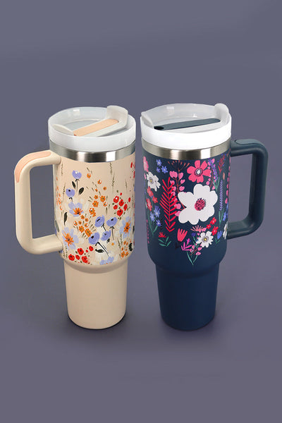 40oz STAINLESS STEEL TUMBLER FLOWERS